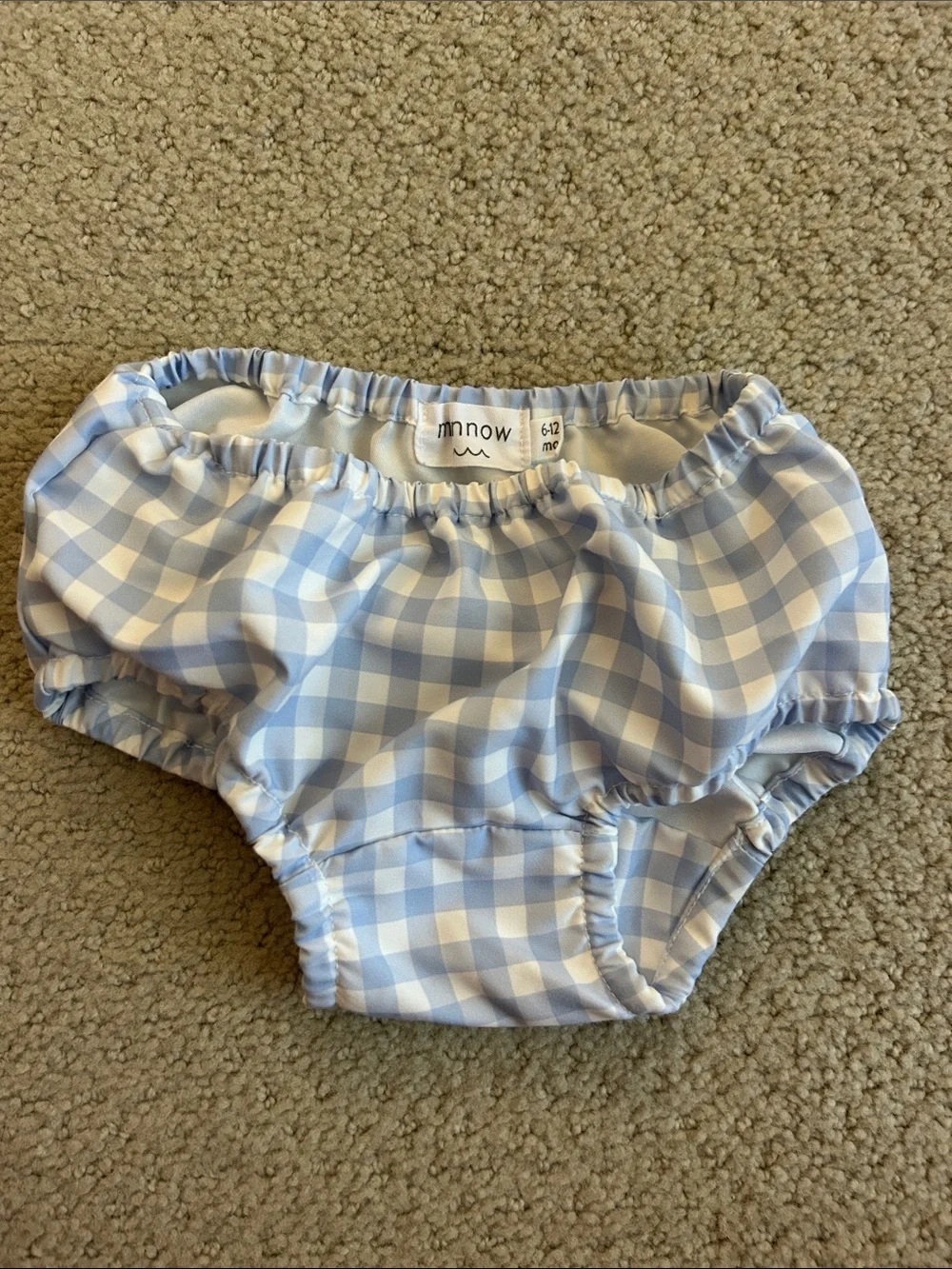 Minnow Swim Diaper Cover Blue Gingham